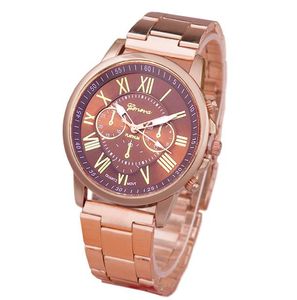 Hele mannen dames Genève Alloy Band horloges 3 ogen cijfers polshorloges mode casual Roma Dial Quartz Sport Bracelet Watch7085259