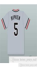 Whole Mens 5 Cal Ripken Jr Rochester Red Wings Film Gris Baseball Baseball Jerseys Noir Gris Blanc Cousu Chemises Taille M7094434