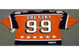 Hele heren Wayne Gretzky 1984 Campbell quotall Starquot Ccm Vintage goedkope retro hockeytrui3074103