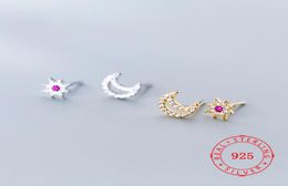 Bijoux mexicains entiers Bijoux Unique Design 925 Sterling Silver Moon and Star Micro Pave CZ Boucles d'oreilles pour femmes de haute qualité 7977456