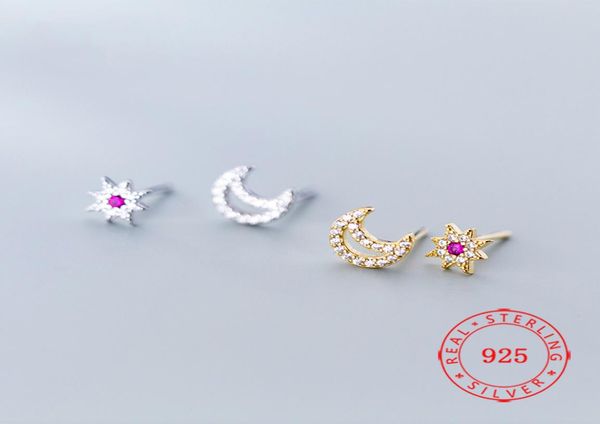 Bijoux mexicains entiers Bijoux Unique Design 925 Sterling Silver Moon and Star Micro Pave CZ Boucles d'oreilles pour femmes de haute qualité 8045012