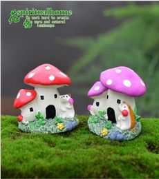 Hele Mini Fairy Garden Miniaturen Beeldjes Miniatuur Mos Terrarium Bonsai Decor Speelgoed Ornament Paddestoel Huizen Film Rekwisieten C4370741