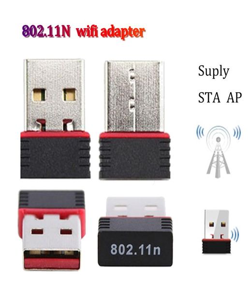 Adaptateur Bluetooth USB entier Mini STA WiFi Wlan Adaptateur de 150 Mbps 80211n Dongle sans fil pour Win10 7 WLAN ACCESSORY8793470