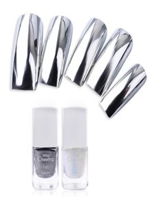 Hele Misscheering Silver Mirror Nagell Polish Base Coat Peel Off Metal Nail Varnish Metallic Manicure Nail Art Polish9680703