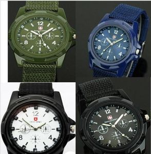 Mélange entier 4Colors Cool Summer Men Sport Military Army Pilot tissu Sports Sports Gemius Army Watch SA0032747969