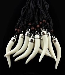 Entier mélangé 12 pièces imitation Yak os loup dent pendentif collier acrylique éléphant dents amulette collier hommes femmes 039s bijou5963738