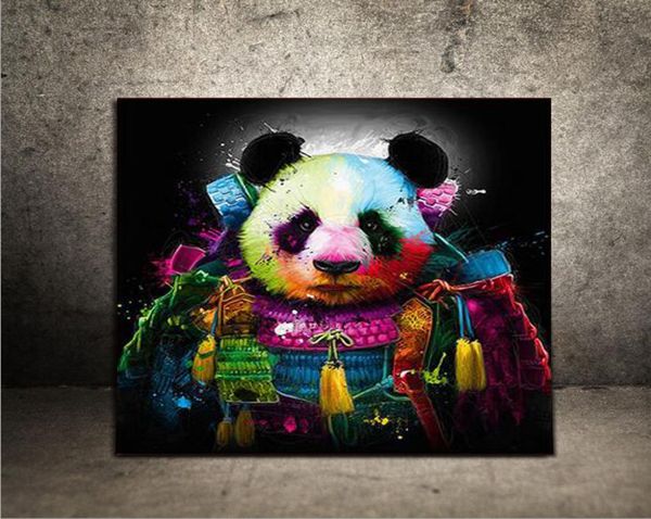 Pintura al óleo de panda de panda moderno moderno