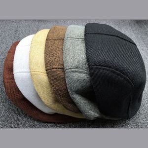 Whole-Muilty Kleur Unisex Krantenverkoper Platte Cabbie Linnen Baret Eendenbek Golf Rijden Cap Hoed Boina Hoge Quality2455