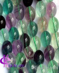 Hele natuurlijke echte regenboogmix kleur groen paarse fluoriet ronde losse stenen sieraden kralen 318 mm 16quot 036561322135