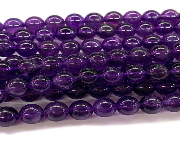 Perles rondes en cristal violet améthyste de qualité naturelle entière, 318mm, adaptées aux bijoux, colliers ou Bracelets à faire soi-même, 155quot 08906616