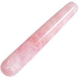 Bacchetta da massaggio in pietra di cristallo di quarzo rosa naturale intero per la terapia di agopuntura trattamento con bastoncino a punta Gua Sha shippin6545841