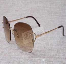 Lunettes de soleil en métal sans cadre neutre 4193829 Men039 Lunettes de soleil de haute qualité de haute qualité 6218135mm1613199