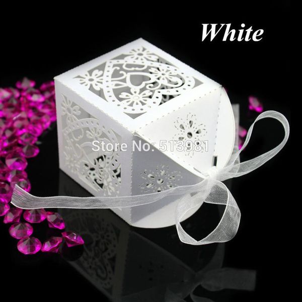 Whole-New 200Pcs Set Love Heart Wedding Party Favor Table Bonbons Bonbons Boîtes Avec Ruban 7 Colors3052