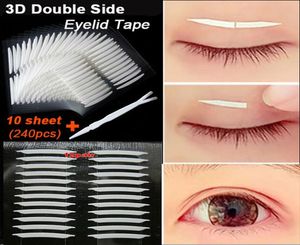 Hele nieuwe 240pcslot 3D dubbelzijdige onzichtbare ooglid tape sterke lijm ooglid sticker schoonheid ooglidgereedschap voor vrouwen meisje 6591796
