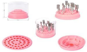 Entièrement 48 trous Nail Force Bit Bid Howder Stand Affichage avec couverture acrylique Pro Nail Art Container Box Manic1283053