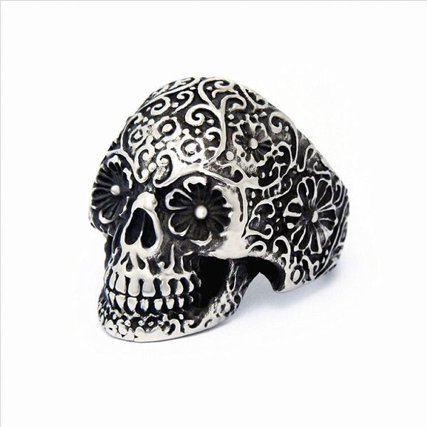 Whole New New 50pcs Hombres de acero inoxidable Punk Rock Gothic Biker Biker Anillos de joyería NUEVA LLEACHE301Z