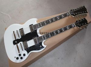 toute nouvelle arrivée 6 12 cordes doubles cou sur mesure guitare sg 1275 guitare électrique blanche8807999