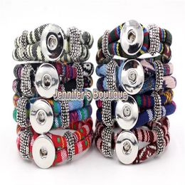 Nouveauté entière 9 couleurs morceaux classiques boutons pression bijoux Bracelet Style ethnique coton corde bricolage boutons pression bijoux 243v