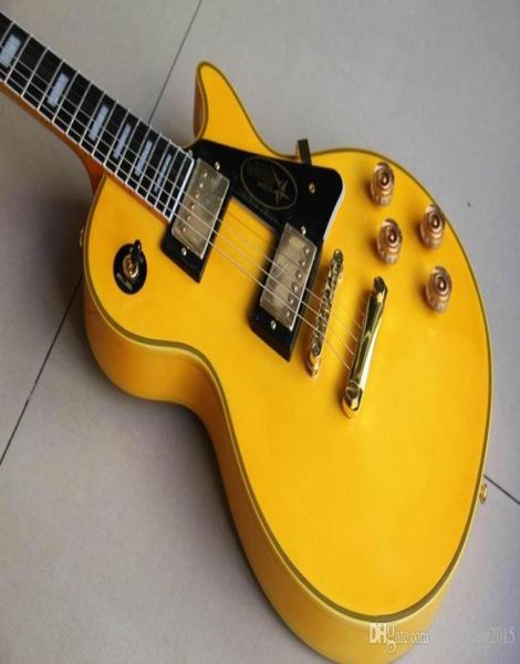 Toute nouvelle arrivée Cibsonlpcustom Randy Rhoads Guitare électrique touche en ébène reliure Freside en jaune éclaté 1201056238267