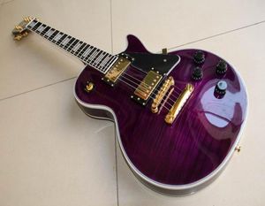 Toute nouvelle arrivée G LP Customy Guitar Guitar Mahogany Bodyneck Top Quality in Purple Burst 1109256174182