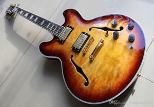 Hele nieuwe aankomst Gibsoes 335 Jazz Electric Guitar Maple Seme Hollow in Sunburst 1301016397362