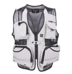 Hele nieuwe aankomst Men039S Multi Pocket Vest Pography Vestcameraman Reporter Mesh Vest groot formaat XL5XL8210183