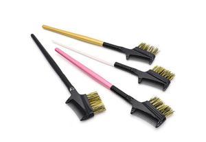 Hele Nieuwe Collectie Staal Wenkbrauw Wimper DualComb Extension Brush Metalen Kam Cosmetische Make-up Tool 1PC 7837262