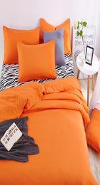 Ensemble de literie entièrement en coton en coton en feuille de lit zébré et couvercle de courtepointe Orange Dult.
