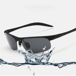 Gafas de sol deportivas polarizadas de aluminio y magnesio a la moda, completamente nuevas, para conductores de motociclistas de policía, gafas de tiro geniales para hombres y mujeres 81329F