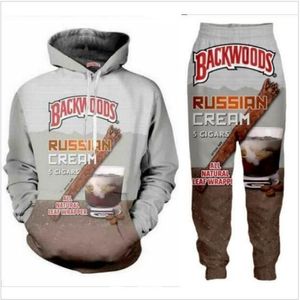 Entier - Nouvelle hommes de mode Femmes Backwoods Sweatshirt Joggers Funny 3D Imprimé Unisexe Pantalon ZZ0292949