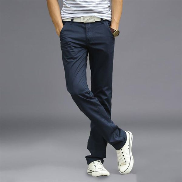Whole-New Fashion Mens Straight Cargo Pants Chinos Hommes Casual Slim Fit Printemps Armée Vert Pantalon Vêtements Big Size3201
