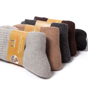 Calcetines de lana gruesos de nueva moda para hombre, calcetines transpirables de Cachemira gruesa de invierno, 5 colores, 10 pares, lote3360