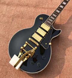 Hele nieuwe hoogwaardige handgemaakte elektrische gitaar Black 3 Pickup Top Electric Guitar LP Custom Guitar 1595145