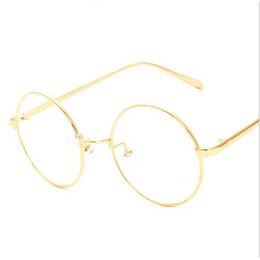 TOUT NOUVEAU cadre de lunettes doré rétro coréen à jante complète nerd mince METAL PREPPY STYLE vintage lunettes rondes ordinateur UNISEXE blac242J