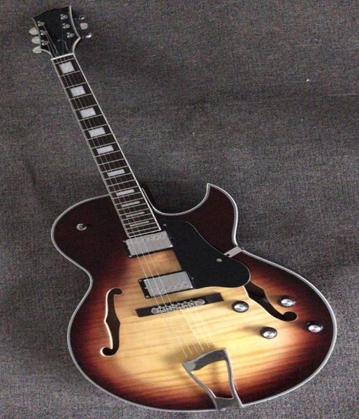 Guitarra eléctrica semi hueca L5 completa en Sunburst ES 175 Top Quality1642717