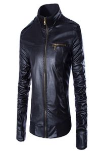 Entièrement une nouvelle veste en cuir PU Men Blouson Moto Cuir Mens Veste de moto à vent