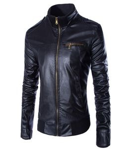 NUEVA nueva chaqueta de cuero PU Hombres Blouson Moto cuir Mensor a prueba de viento Jacker Jaqueta de Couro Veste cuir Homme Y07410238