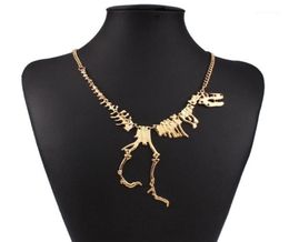 Hele Nieuwe Punk Stijl Gothic Tyrannosaurus Skelet Dinosaurus Ketting Bot Funky Ketting Hanger Zilver Color13448634