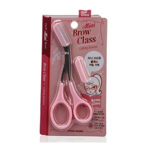 Hele nieuwe verkoop 50 stuks vrouwen roze kleur wenkbrauwen schaar met kammen make-up tools8296209