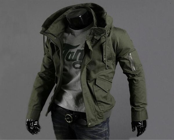 Completamente nuevo, delgado, sexy, con diseño superior, chaqueta para hombre, abrigo, 3 colores, negro, ejército, verde, azul, chaquetas para hombre, tallas grandes S5XL1165993
