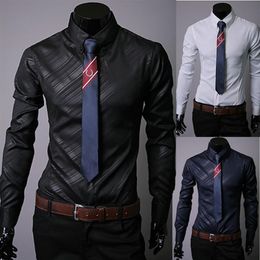 Chemise à rayures pour hommes, nouveau design, 3 couleurs, chemise formelle américaine et européenne pour hommes, printemps automne 2014, travail we241o