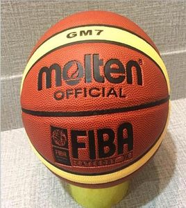 Ballon de basket-ball GM7 bon marché, nouvelle marque entière ou au détail, matériau en PU, taille officielle 7, avec sac en filet, aiguille 3988693