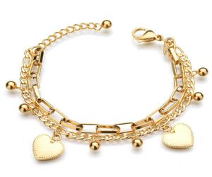 Hele feest boho sieraden verstelbaar 18k gouden armbanden dame hart charms goldplated armbanden armbanden vrienden geschenken 8687127