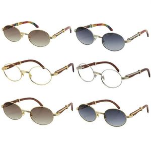 Hele pauwhouten zonnebril voor dames of heren, houten goud metaal, ronde originele brillen, hoogwaardige lenzen Diamond264f