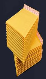 Enveloppes à bulles en papier kraft jaune, ensemble de 10 pièces sans égal, 90x130mm, emballage cadeau, Mailers7903275