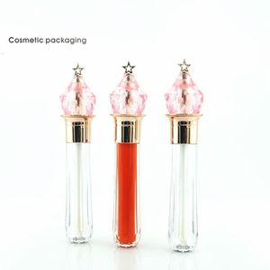 Envases de cosméticos de plástico completo Varita mágica rosa Tubos de brillo de labios transparente Tubo de brillo de labios vacío Botellas recargables Contianers321v