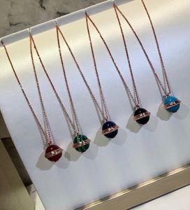 Whole-Possession Designer Rose Vergulde Kleurrijke Keramische Ronde Bal Hanger Ketting Voor Vrouwen Jewelry251R