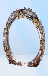Éternité professionnelle entière diamant diamant 10kt Whiteyellow Gold Remphay Band Cross Ring Size 5119049241