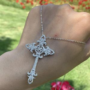 Bijoux de luxe professionnel entiers Key Cross Pendant Real 925 PAVE SIGHT STERLIN