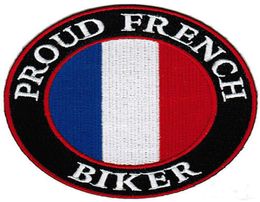 Hele trotse Franse motorrijder geborduurde patch ijzer swe op tshit of cap jas tas hoed ect high quanlity9843980